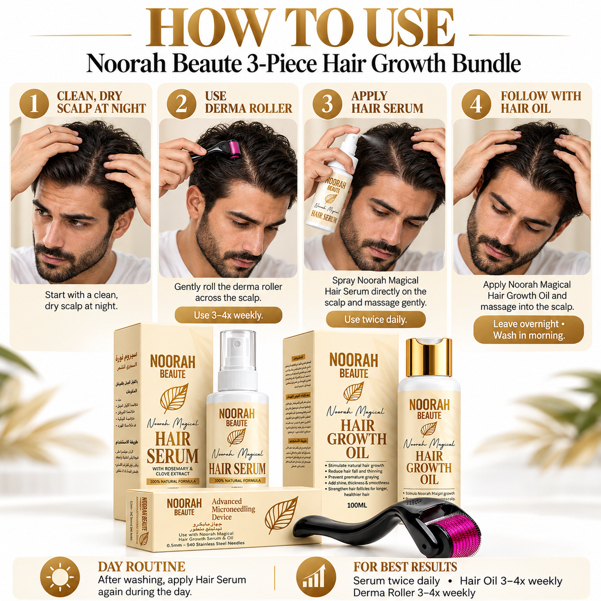 Noorah Beaute 3-Piece EXTREME Hair Growth Set