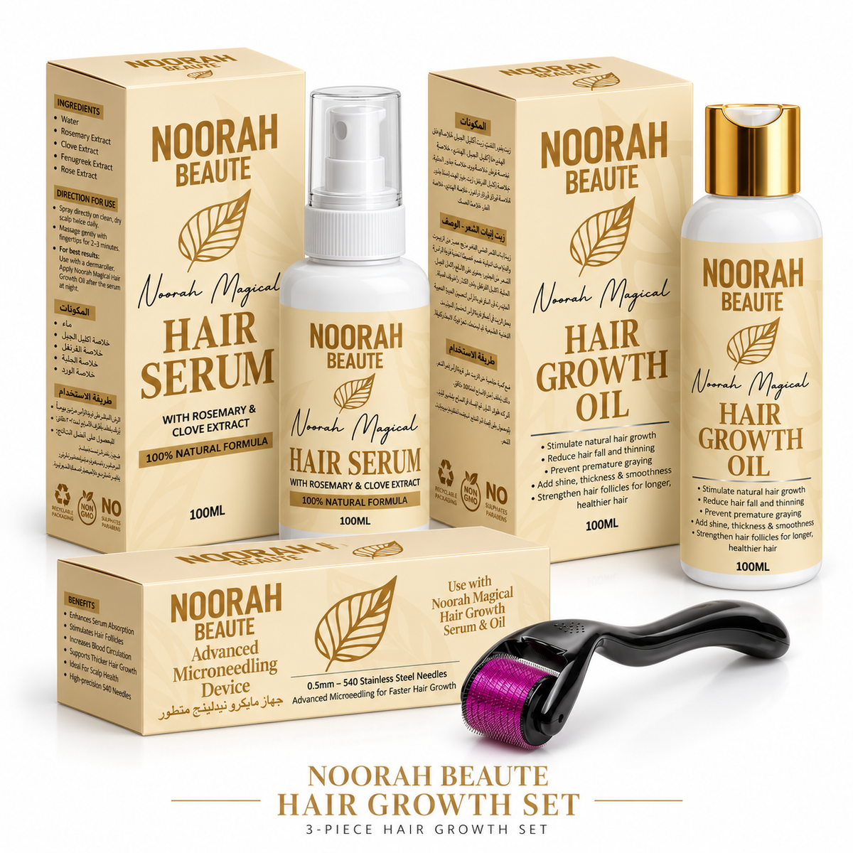 Noorah Beaute 3-Piece EXTREME Hair Growth Set